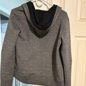 Gray and Black Hooded Jacket